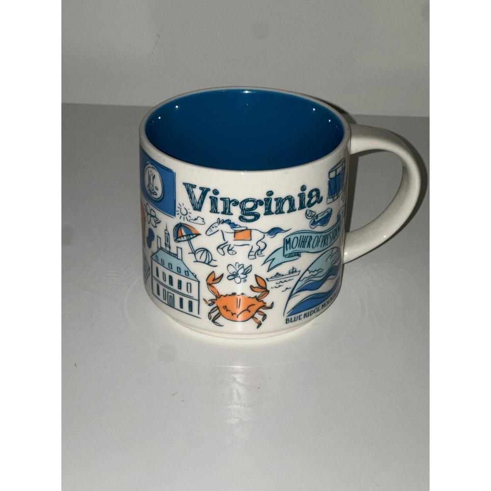 Starbucks Been There Series Virginia Across the Globe Collection 14oz Mug Blue